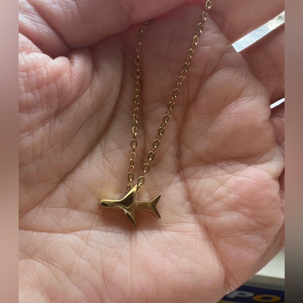 Dainty Airplane Necklace, Travel Necklace, Gold Plane Necklace | , Travel - Picture 4 of 6